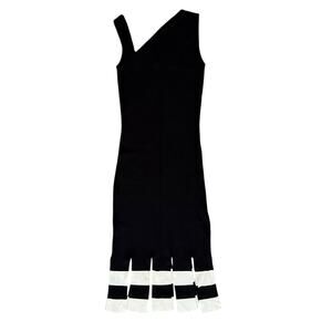 Rachel Roy Carwash Hem Sweater Dress Midi Dress Womens Size XS Black & White